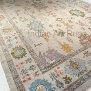 9X12 Ready to ship Hand knotted light gray Oushak Made to Order (In Any Size!!!!!) Modern Oushak rug/ large area/sage/muted oushak rug.