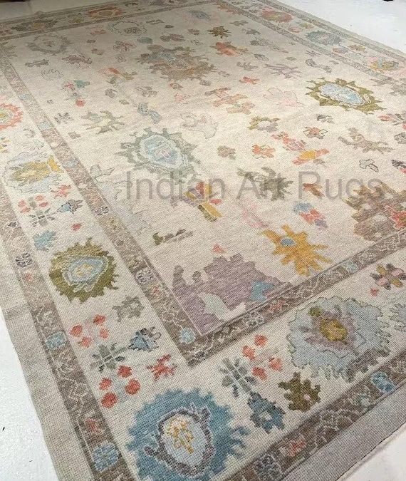 Classic design rug 9X12 Ready to ship Hand knotted light gray Oushak Made to Order (In Any Size!) Modern Oushak rug/muted oushak rug.