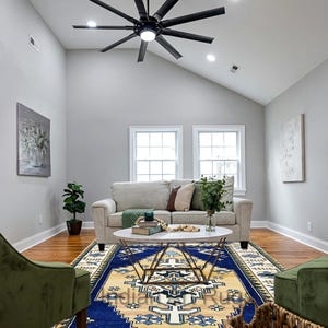 Beautiful Classical Blue White Antique oushak Made to Order (In Any Size!!!) Knotted Modern Oushak rug/ large area rug/pastel/sage/mute rug