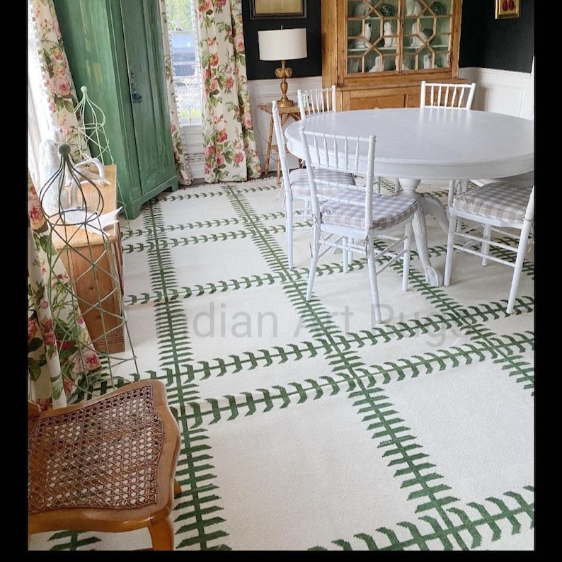 8x10 Awsome Green And White  Oushak Made to Order (In Any Size!!!!!) Knotted Modern Oushak rug/ large area rug/pastel/sage/muted oushak rug.