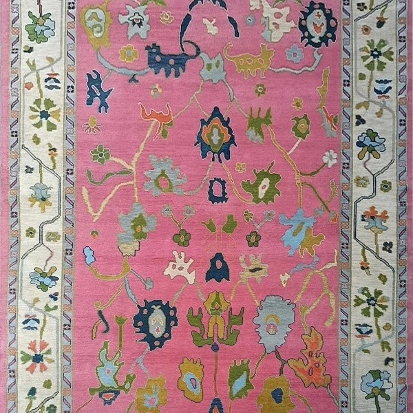 Pink Oushak Rug Etsy