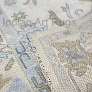 8x10 Old vintage Muted Beige and Brown Oushak Made to Order (In Any Size!) Knotted Modern Oushak rug/ large area rug/pastel/sage/oushak rug.