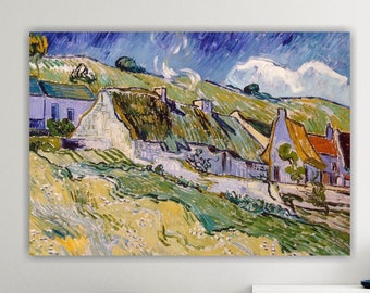 Van Gogh, Cottage View, Poster or Canvas, Wall Art, Large Print Reproduction