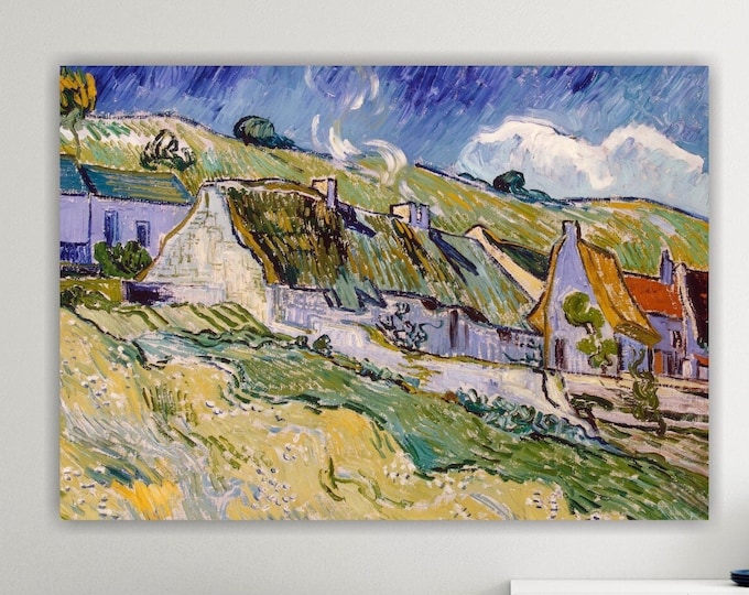Van Gogh, Cottage View, Poster or Canvas, Wall Art, Large Print Reproduction