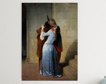 Francesco Hayez, The Kiss. Art reproduction, poster or canvas painting ready to hang, home office decor