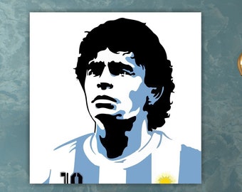 Famous Argentine footballer canvas print, poster or aesthetic picture, the Hand of God, interior wall decorations.