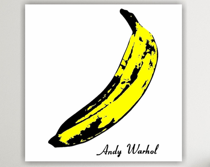 Andy Warhol Banana Poster or Canvas Painting, Pop Art, Interior Wall Decor. Modern Decor