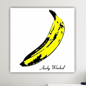 Andy Warhol Banana poster o quadro su tela, Pop Art, decorazioni murali per interni. Arredamento moderno