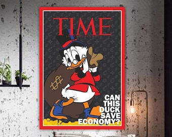 Uncle Duck, poster or canvas painting ready to hang, wall decoration, home office wall decor