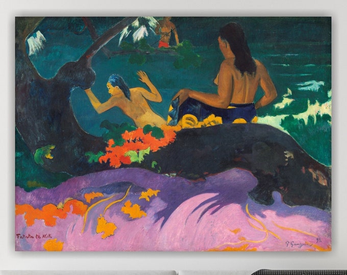 Paul Gauguin, By The Sea, Art reproduction, poster or wall picture, canvas print, home wall decoration.