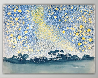Starry Panorama Henri-Edmond Cross, poster or wall picture, canvas print, home wall decoration.