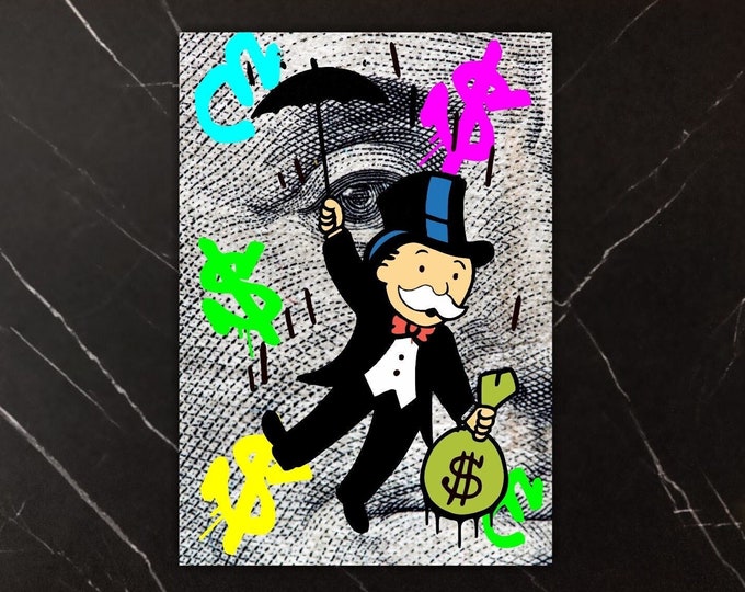 Canvas Print, Poster or Modern Pop Art Painting, Monopoly. Home Office Decor, Interior Decoration.