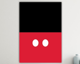 Mickey Mouse Minimalist, poster or canvas painting ready to hang, modern decor for children's bedroom, home, office