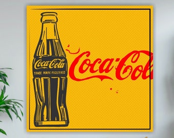 Andy Warhol meets Schifano, Coca-Cola, poster or canvas painting, pop art wall decorations for interiors.