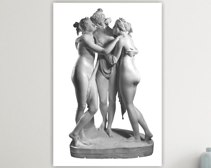 Antonio Canova The Three Graces, Canvas Print, Poster or Aesthetic Painting, Wall Decorations for Modern Home.