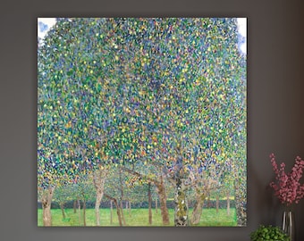 Gustave Klimt Art Nouveau Wall Art Print, Abstract Nature Poster or Painting, Interior Wall Decor. Park Tree.