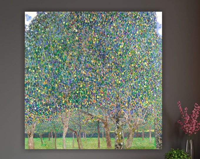 Gustave Klimt Art Nouveau Wall Art Print, Abstract Nature Poster or Painting, Interior Wall Decor. Park Tree.
