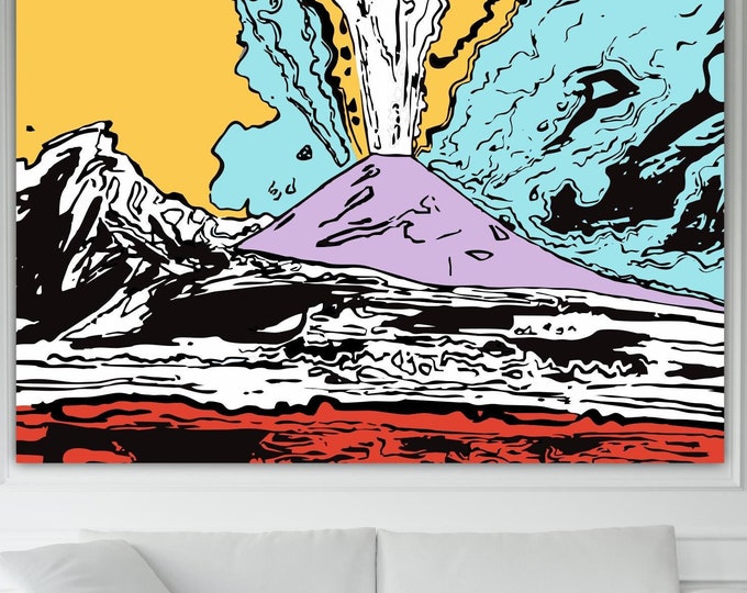 Andy Warhol, Vesuvius chiaro, poster or canvas painting, pop art, interior wall decorations.