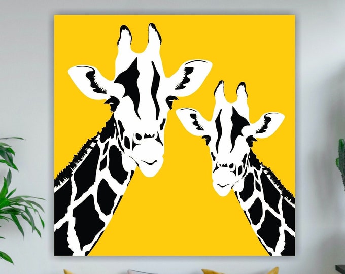 Giraffe Safari Print, Children's Room Wall Art, Eco-Friendly Poster or Picture.