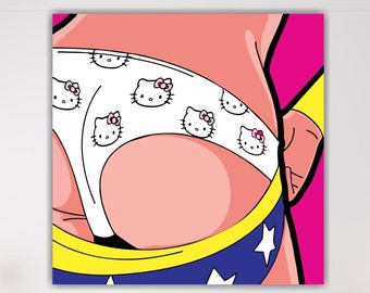 Super Woman Kitty, Poster or picture ready to hang, modern home office decor