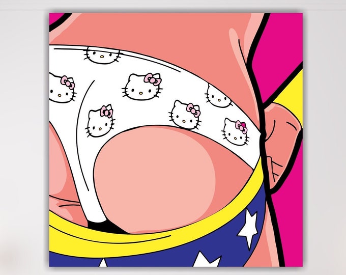 Super Woman Kitty, Poster or picture ready to hang, modern home office decor