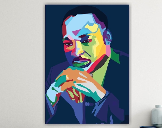 Famous American activist, canvas print, pop art portrait, wall decoration, poster or aesthetic painting.