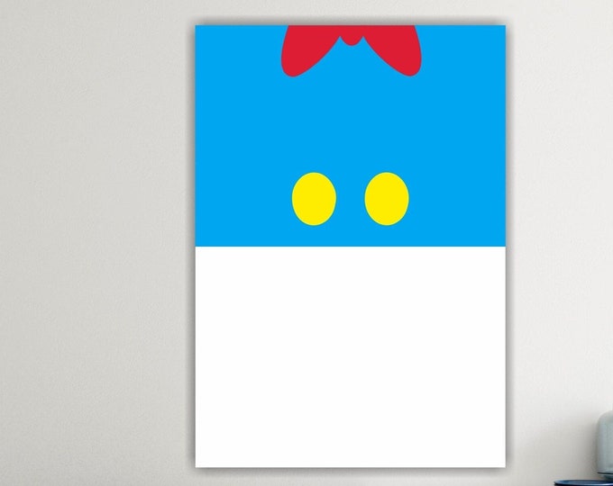 Donald Duck Minimalist, Poster or canvas painting ready to hang, home office decor