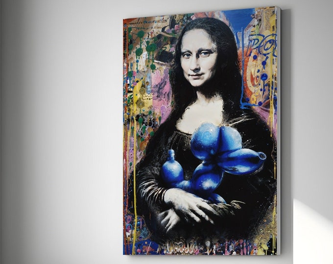 Modern canvas Monnalisa 02 pop in Banksy style graffiti poster or canvas picture high quality Bansky style, wall decorations.