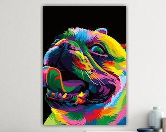 Funny Pug Poster or Canvas Print, Dog Portrait Canvas Print, Interior Wall Decor.