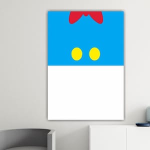 Paperino Minimalista, Poster o quadro su tela pronto da appendere, arredamento casa ufficio