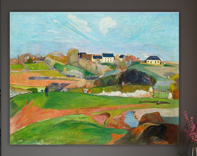 Paul Gauguin Panorama Le Pouldu, poster or wall art, canvas print, home wall decoration.