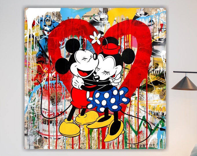 Banksy Love Pop Art Graffiti Poster or Canvas Print High Quality Banksy Style Modern Wall Art Home Decor.