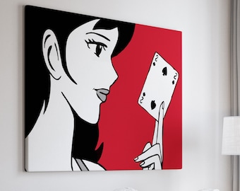 Margot Lupin reproduction, poster or canvas, interior wall decorations, Japanese manga anime. Modern wall art.