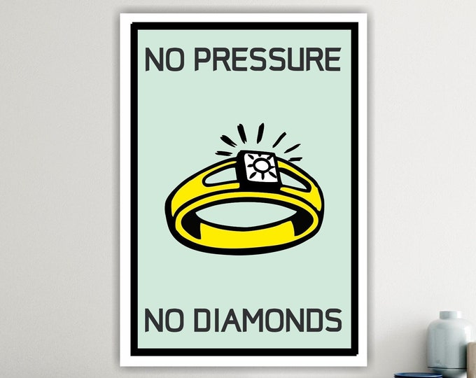 Motivational picture No pressure No Diamonds, poster or picture to hang, home office decor