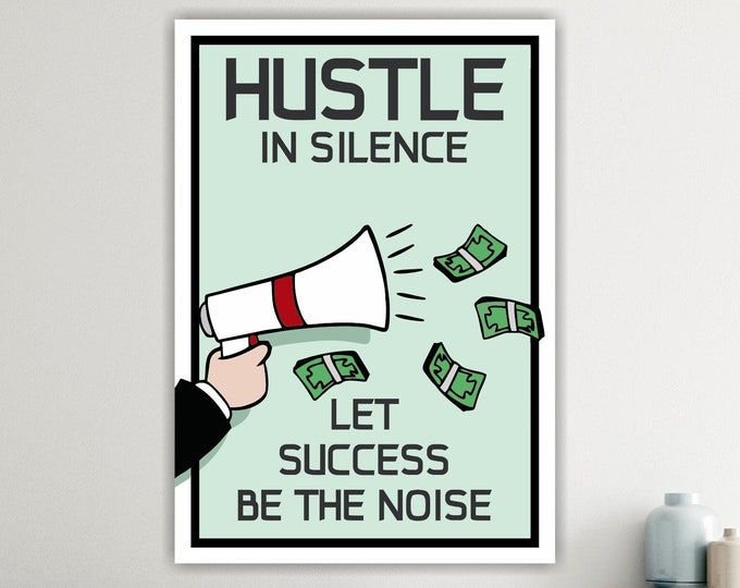 Motivational picture Hustle poster or canvas picture, canvas print, interior wall decorations.