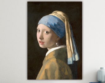 Johannes Vermeer, Girl with a Pearl Earring, poster or canvas painting ready to hang home office decor