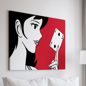 Margot riproduzione Lupin, poster o quadro su tela, decorazioni murali per interni, manga anime giapponesi.