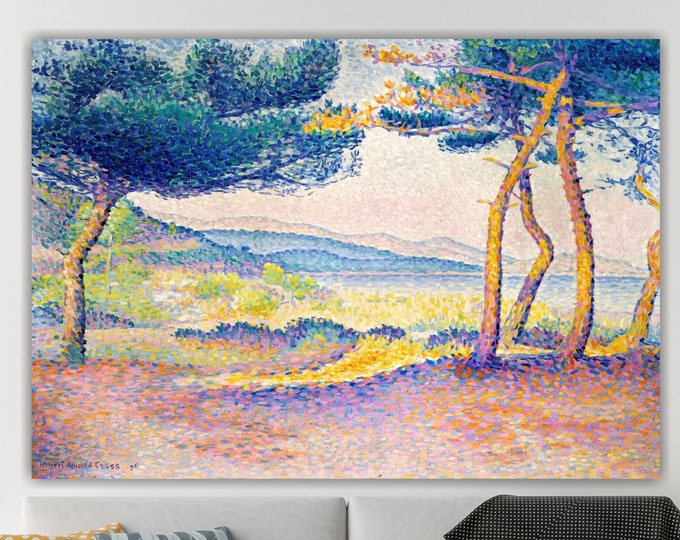 Henri-Edmond Cross Pines on the Coast, poster or wall art, canvas print, home wall decoration.