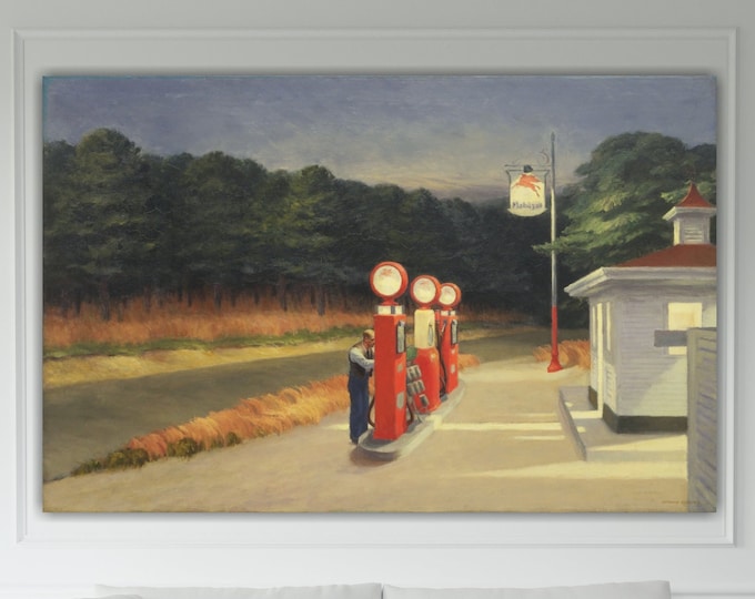 Hopper Edward Gas wall decoration poster or picture ready to hang home office decor