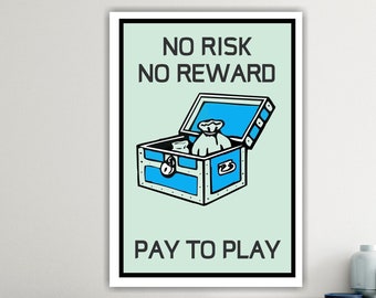 No Risk Motivational Picture, Home Office Decor, Poster or Picture to Hang