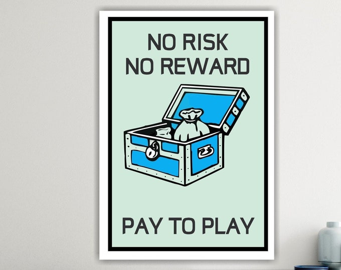 No Risk Motivational Picture, Home Office Decor, Poster or Picture to Hang