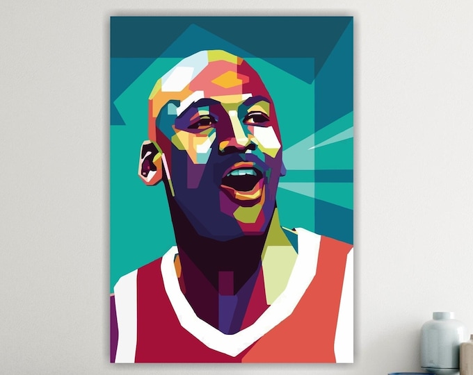 Basketball Player MJ poster or art painting, basketball player, canvas print, aesthetic wall decorations.