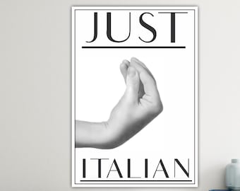 Just Italian, poster or wall painting, wall decorations. Modern home office furniture