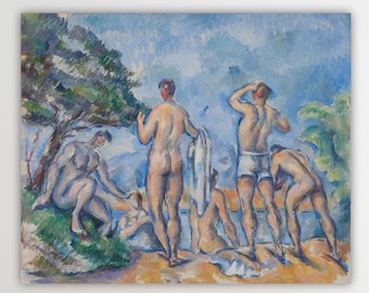 Bathers by Paul Cézanne, aesthetic poster or painting, wall print, home wall decoration.