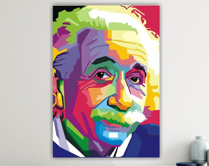 Famous German physicist Einstein reproduction, poster or canvas picture, pop art canvas print, interior wall decorations.