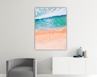 Pink Beach, poster or canvas painting ready to hang, home office decor