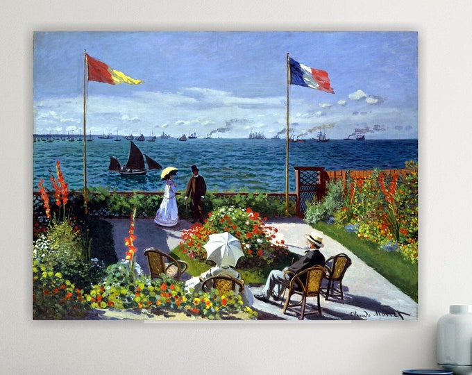 Claude Monet Canvas Wall Art Print, Seascape, Impressionist Poster or Painting, Wall Decor.