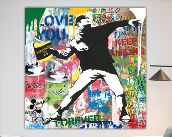 Modern Canvas in Bansky style " art for Dummies " Pop Art Graffiti High Quality Bansky - Poster or Canvas Picture for Wall Decorations.