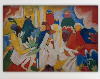 Kandinsky Abstract Wall Art Print, Geometric Poster or Painting, Interior Wall Decor, Oriental.