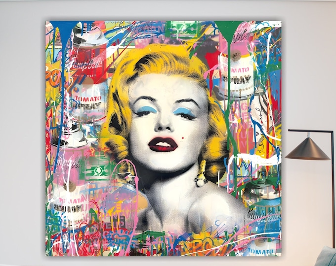 Banksy Marilyn Monroe Modern Canvas: High Quality Pop Art Graffiti - Poster or Canvas Print